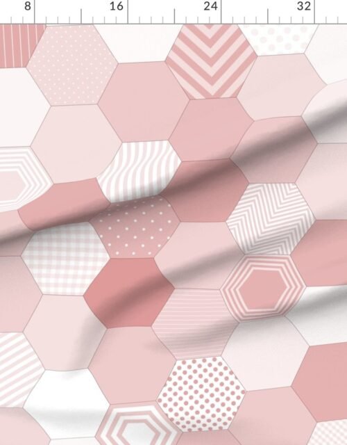Fabric in Large Hexagonal Blush Delight Honeycomb Pattern Fabric