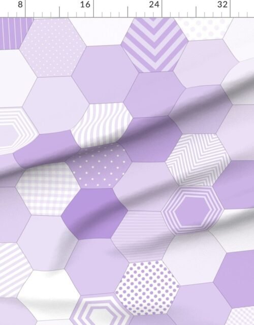Fabric in Large Hexagonal Lavender Harmony Honeycomb Pattern Fabric