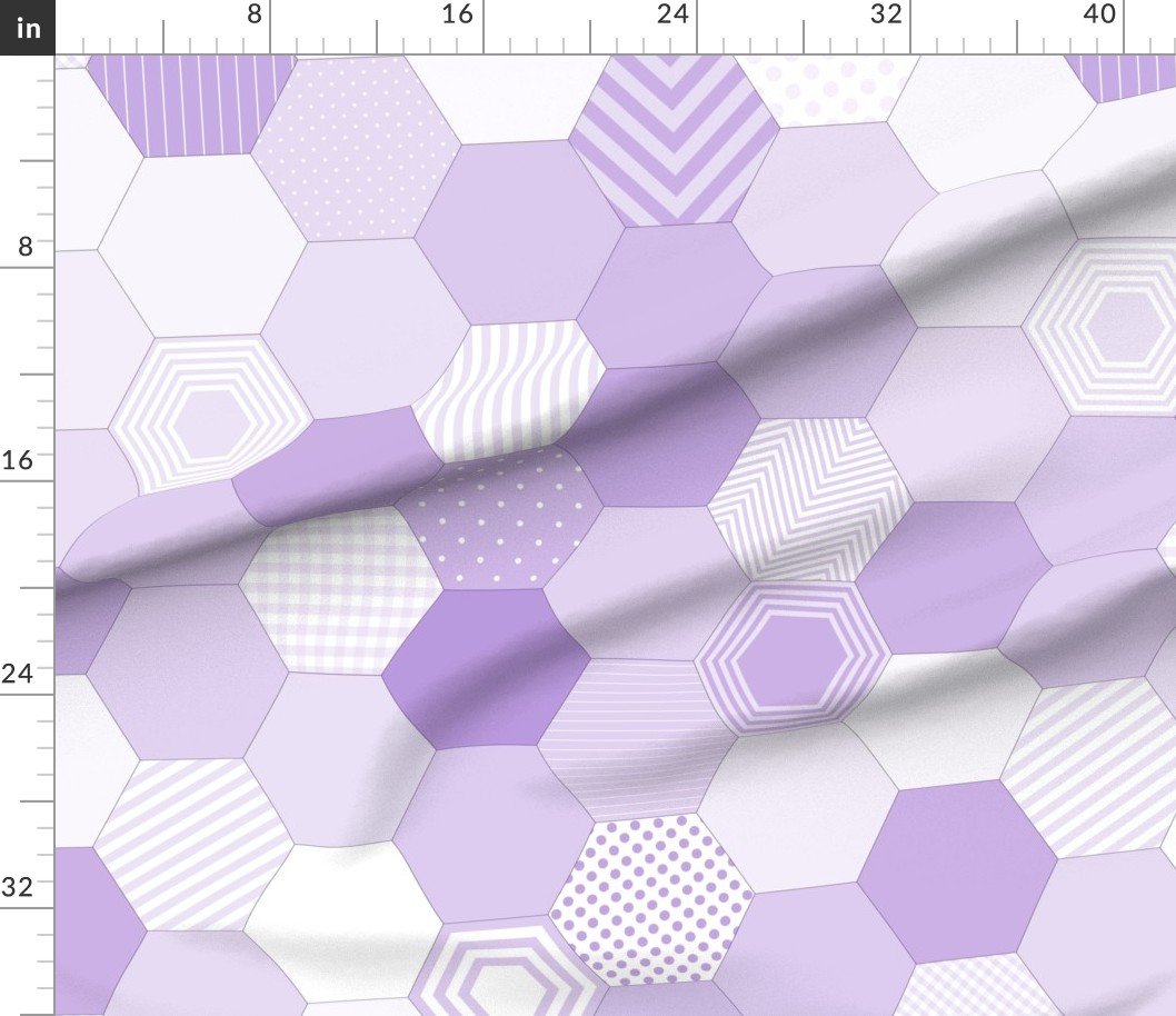 Fabric in Large Hexagonal Lavender Harmony Honeycomb Pattern Fabric Fabric in Large Hexagonal Lavender Harmony Honeycomb Pattern Fabric