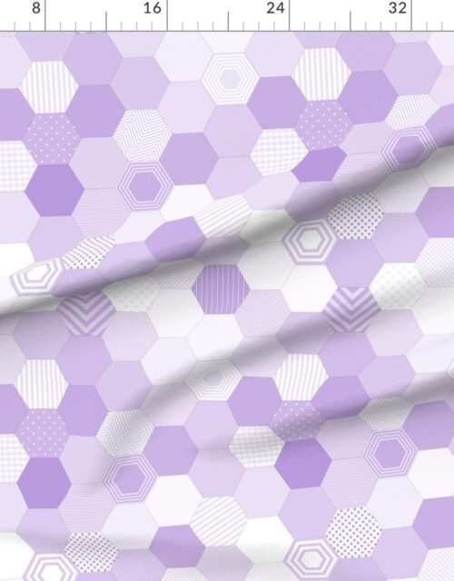 Fabric in Small Hexagonal Lavender Harmony Honeycomb Pattern Fabric