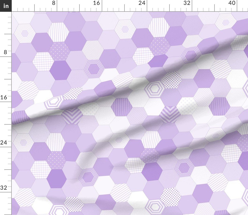 Fabric in Small Hexagonal Lavender Harmony Honeycomb Pattern Fabric Fabric in Small Hexagonal Lavender Harmony Honeycomb Pattern Fabric