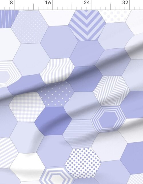 Fabric in Large Hexagonal Periwinkle Serenity Honeycomb Pattern Fabric