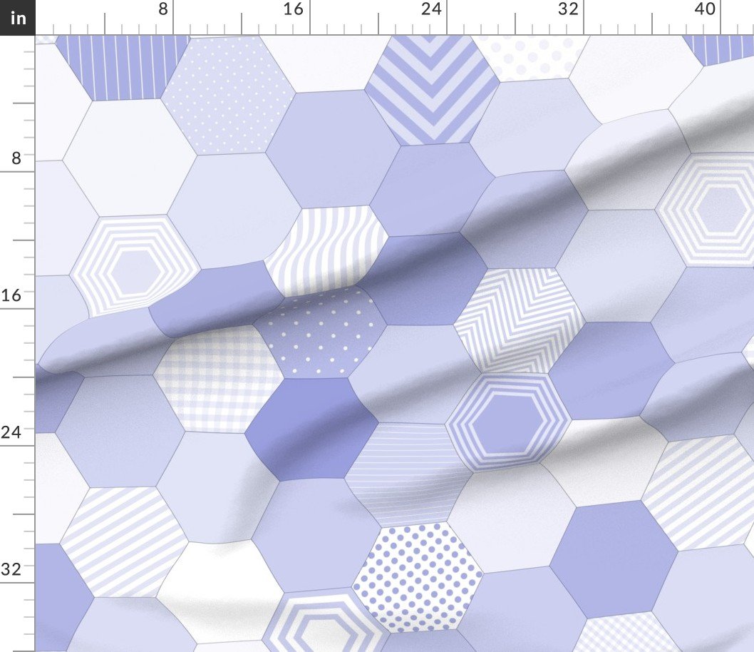Fabric in Large Hexagonal Periwinkle Serenity Honeycomb Pattern Fabric Fabric in Large Hexagonal Periwinkle Serenity Honeycomb Pattern Fabric
