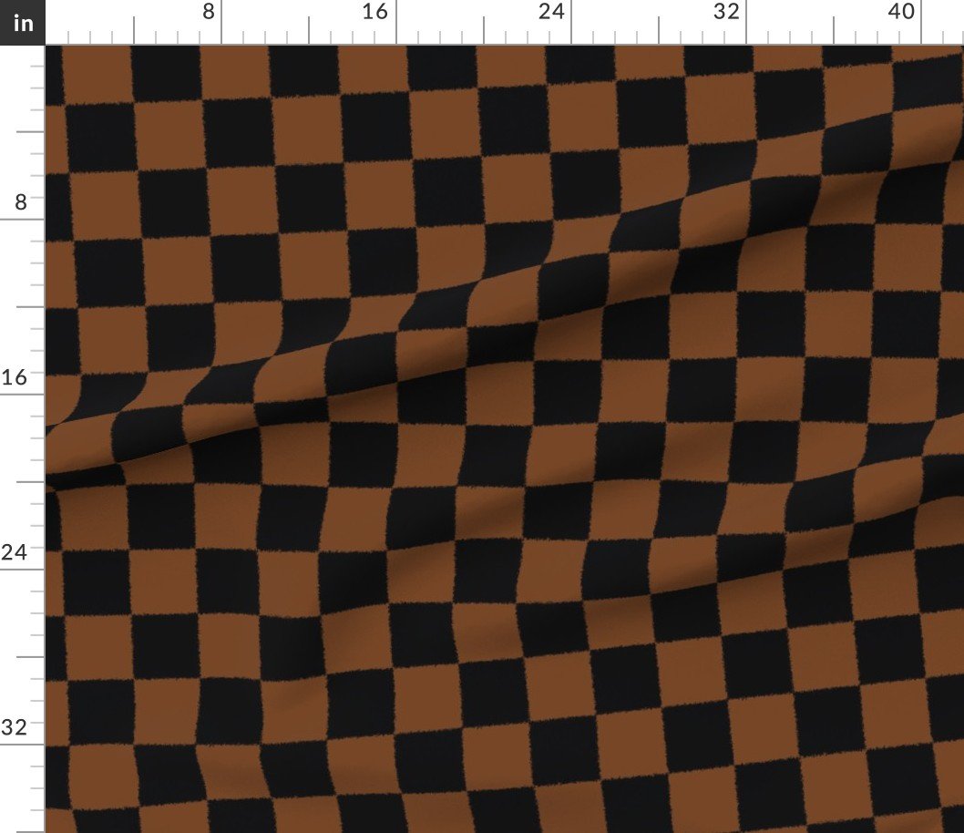 Fabric in Saddle Brown and Black Tumble Edged Checkerboard Wilderness Series Nature’s Fabric Fabric in Saddle Brown and Black Tumble Edged Checkerboard Wilderness Series Nature's Fabric