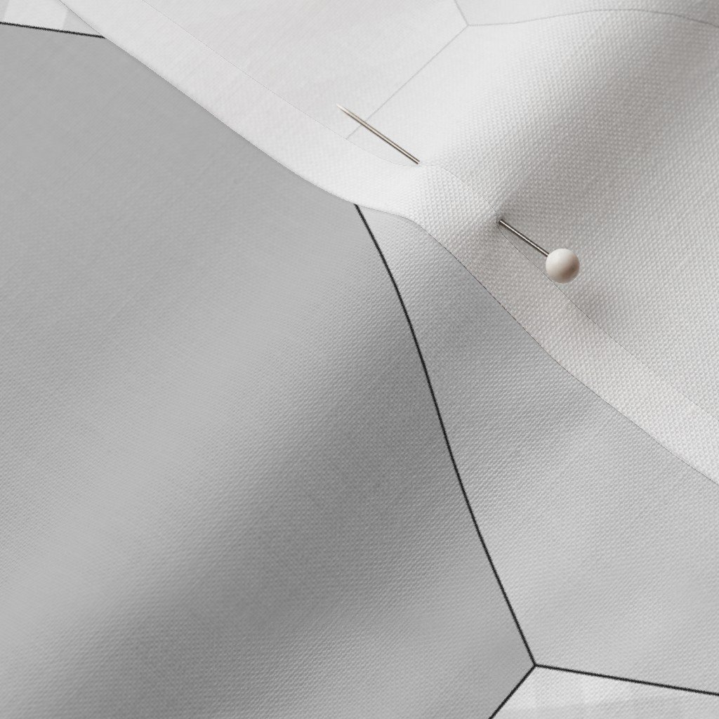 Fabric in Large Hexagonal Grayscale Honeycomb Pattern Fabric Fabric in Large Hexagonal Grayscale Honeycomb Pattern Fabric - Image 3