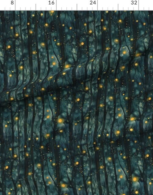 Fabric in Mystic Firefly Forest A Glow in the Dark Fabric