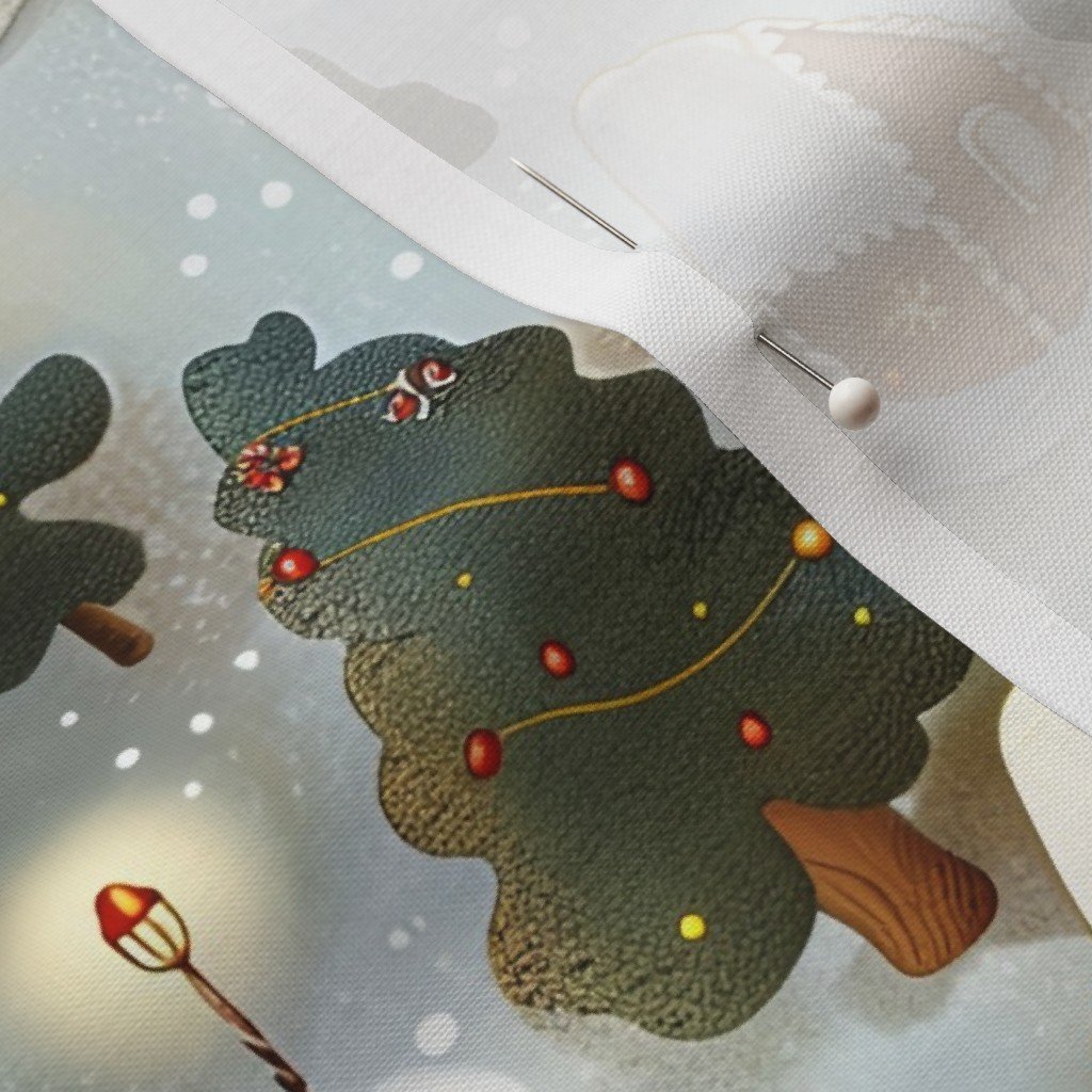 Fabric in Endless Christmas Gingerbread Village with Snow Covered Trees and Festive Fabric Fabric in Endless Christmas Gingerbread Village with Snow Covered Trees and Festive Fabric - Image 3