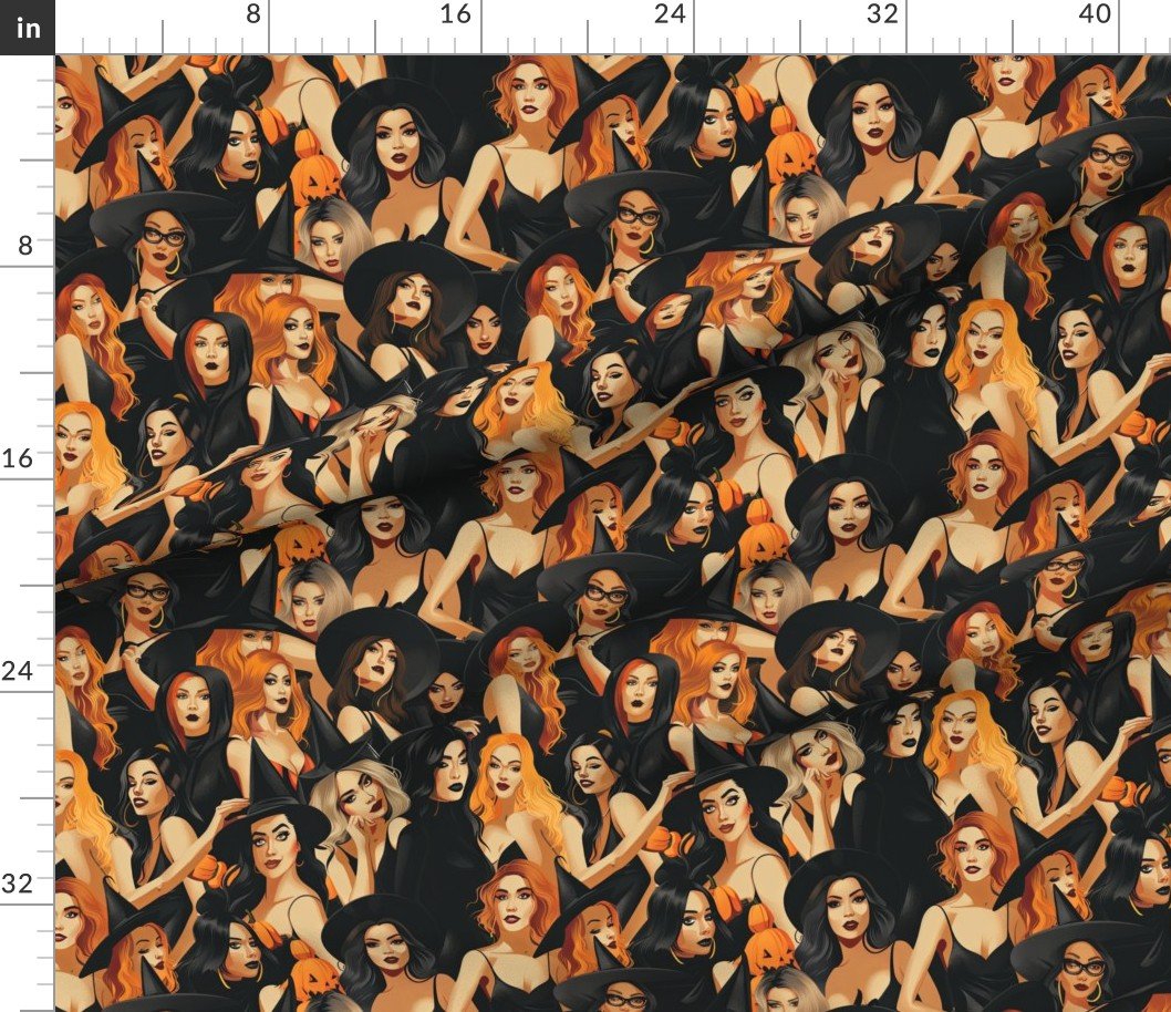 Fabric in The Enchanting Coven – Modern Halloween Witches Fabric Fabric in The Enchanting Coven - Modern Halloween Witches Fabric