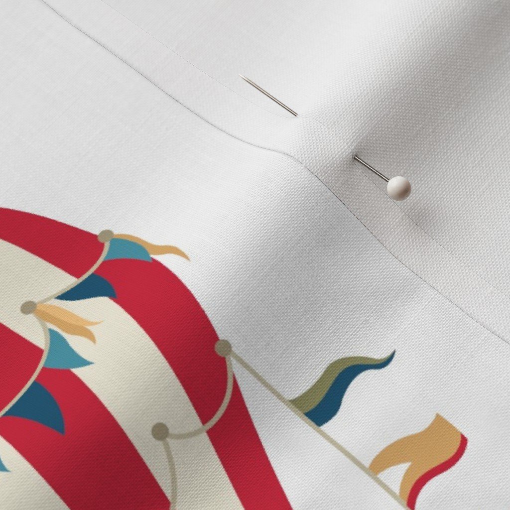 Fabric in Small Festooned Hot Air Balloons on White Fabric Fabric in Small Festooned Hot Air Balloons on White Fabric - Image 3