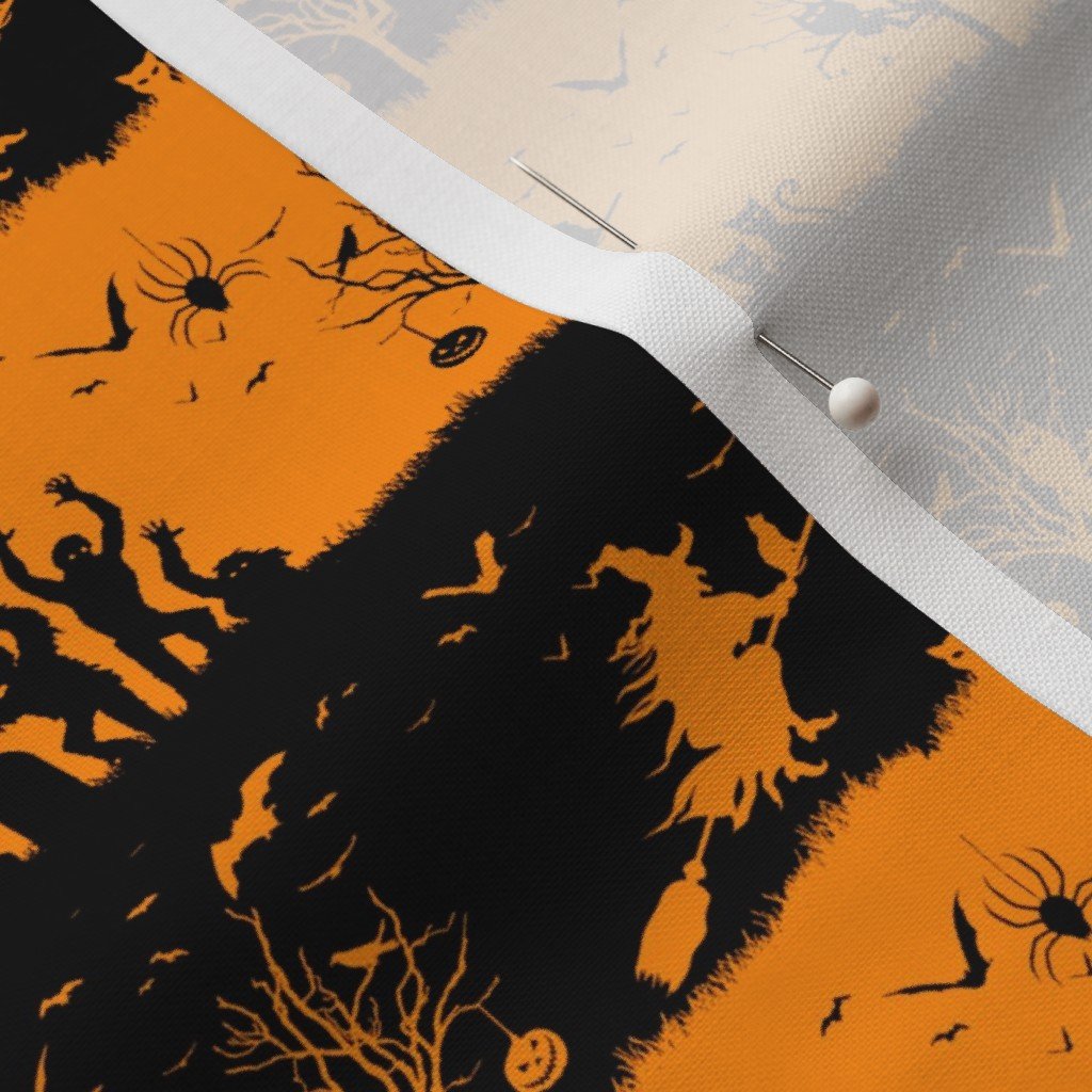 Fabric in Pale Pumpkin Orange and Black Halloween Decor Stripes Fabric Fabric in Pale Pumpkin Orange and Black Halloween Decor Stripes Fabric - Image 3