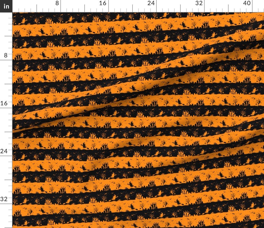 Fabric in Pale Pumpkin Orange and Black Halloween Decor Stripes Fabric Fabric in Pale Pumpkin Orange and Black Halloween Decor Stripes Fabric