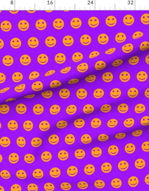 Orange Smiley Faces on Bright Purple Background