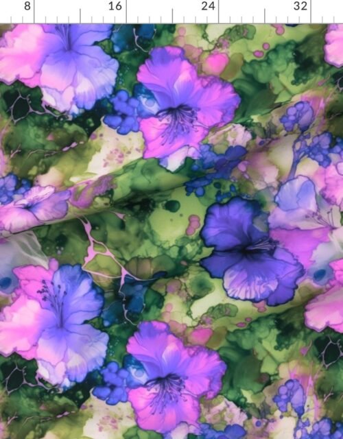 Hawaiian Alcohol InkHibiscus Print in Pink Lilac