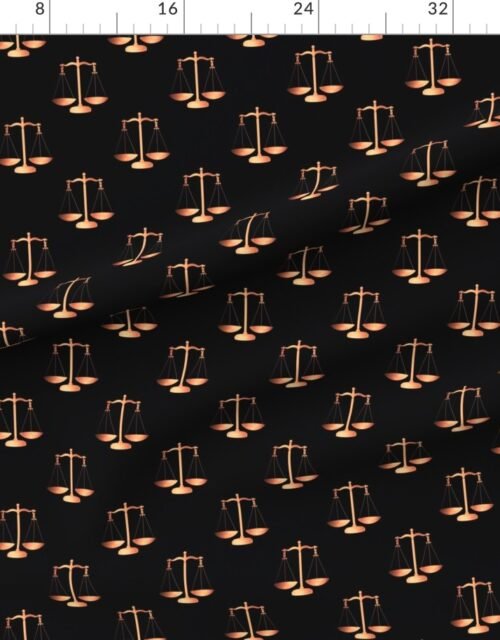 Bronze Scales Of Justice on Black Repeat