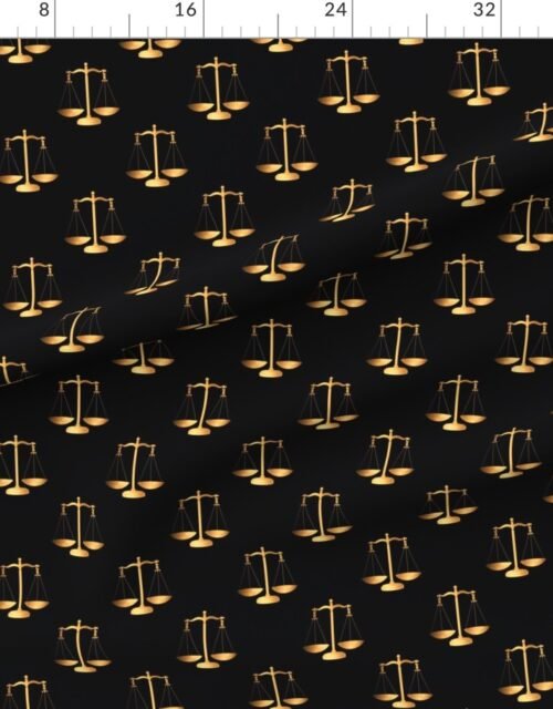 Yellow Gold Scales Of Justice on Black Repeat