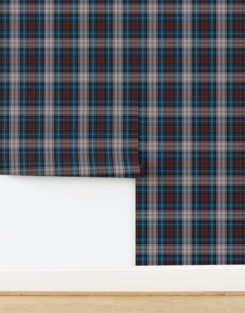 Teal Red Gray Turquoise Scottish Highland Christmas Winter Woolies Wallpaper