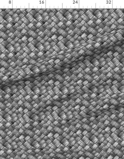 Fabric in Monochrome Woven Wood Texture - Modern Minimalism Fabric