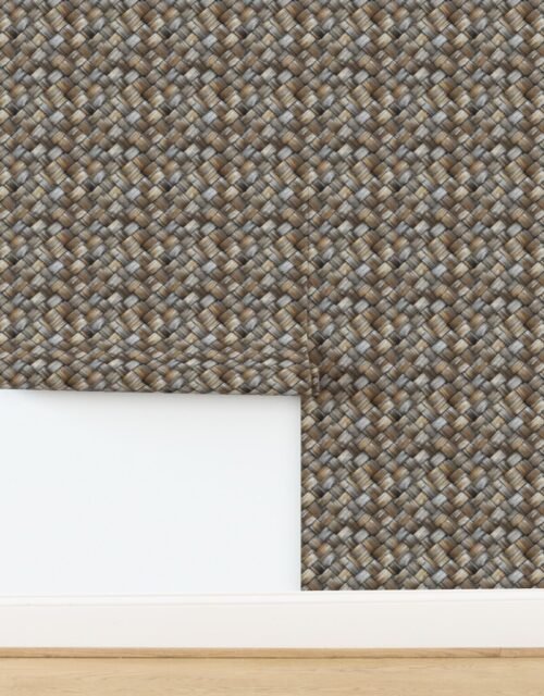 Aged Woven Wood Texture - Rustic Elegance Wallpaper