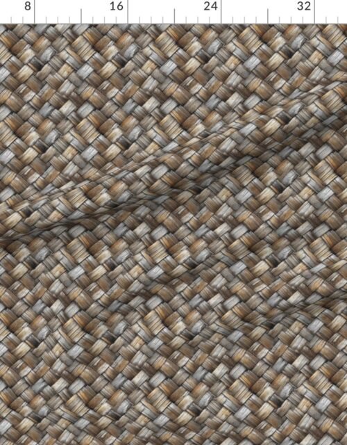 Fabric in Aged Woven Wood Texture - Rustic Elegance Fabric