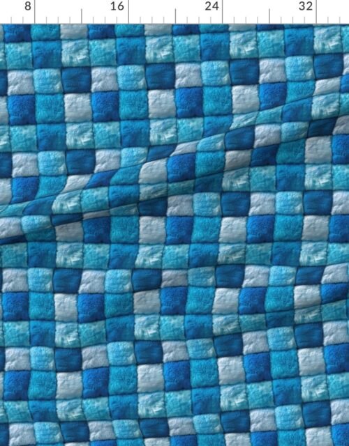Small Royal Blue Faux Fur Patchwork Fabric - Luxurious Plush Texture