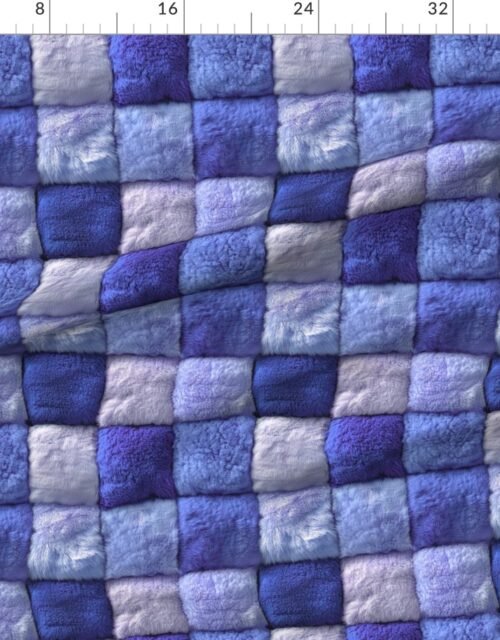 Large Lavender Purple Faux Fur Patchwork Fabric - Luxurious Plush Texture