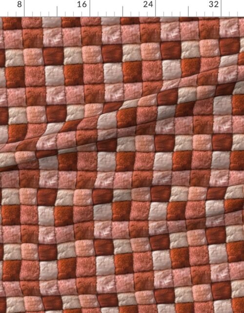 Small Crimson and Cream Christmas Faux Fur - Luxurious Plush Texture