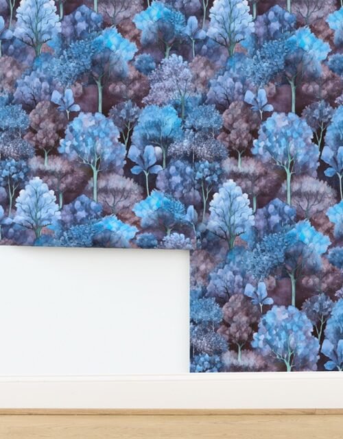 Endless Forest Watercolor - Sapphire Dawn Wallpaper