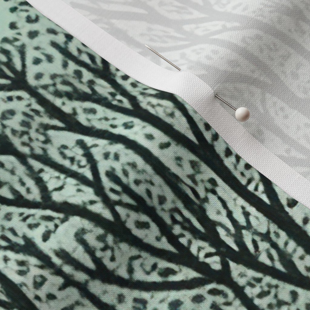 Fabric in New England Endless Forest Trees in Forest Green and Winter Gray on Mint Fabric Fabric in New England Endless Forest Trees in Forest Green and Winter Gray on Mint Fabric - Image 3