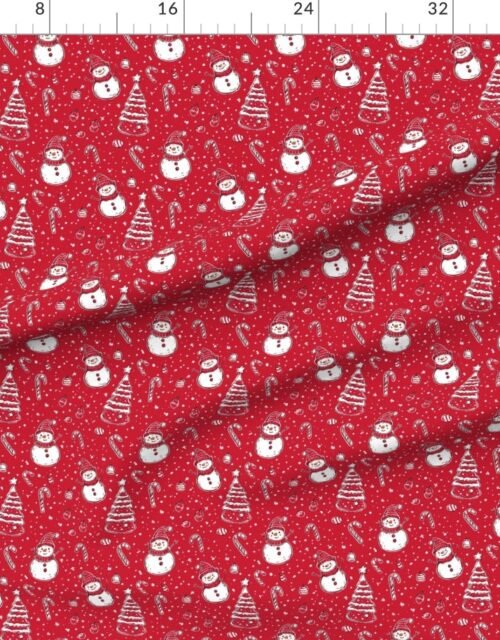 Fabric in Red and White Christmas Doodles Fabric