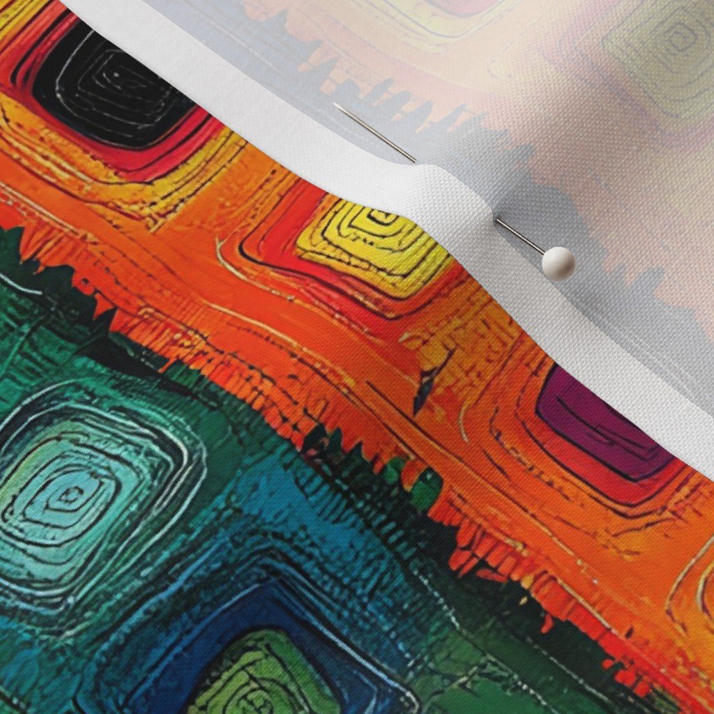 Fabric in Dashiki Fusion Colorful Squares Green Orange Blue and Pink Fabric Fabric in Dashiki Fusion Colorful Squares Green Orange Blue and Pink Fabric - Image 3