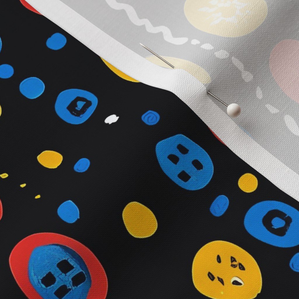 Fabric in Dashiki Fusion Colorful Dots and Circles Yellow Red and Blue Fabric Fabric in Dashiki Fusion Colorful Dots and Circles Yellow Red and Blue Fabric - Image 3