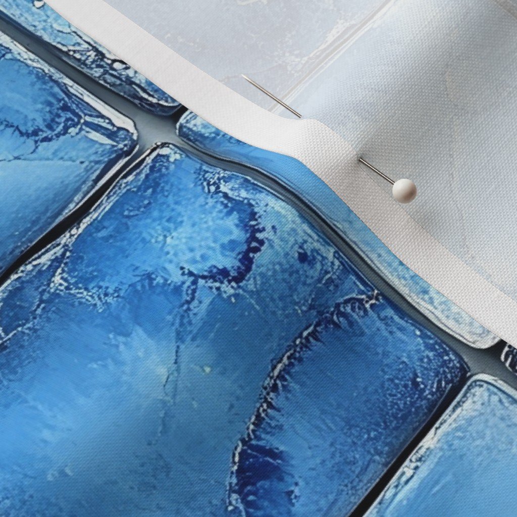 Fabric in 3 inch Blue Mosaic Tiles with Watercolor Effect for Pool or Bathroom Fabric Fabric in 3 inch Blue Mosaic Tiles with Watercolor Effect for Pool or Bathroom Fabric - Image 3
