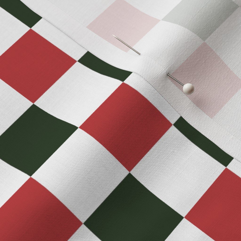 Fabric in 1 inch Vintage Cranberry and Green Christmas Checkered Pattern Fabric Fabric in 1 inch Vintage Cranberry and Green Christmas Checkered Pattern Fabric - Image 3