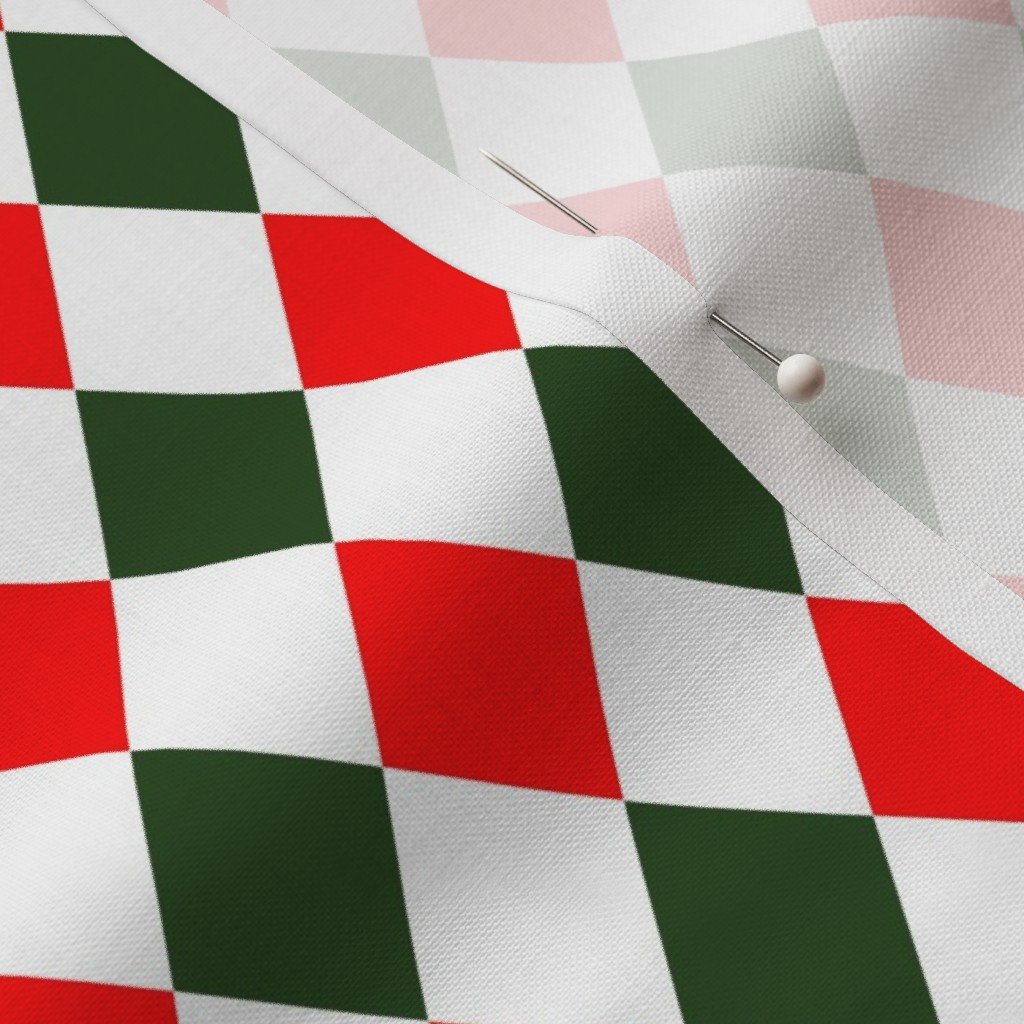 Fabric in 1 inch Bold Red and Green Christmas Harlequin Checkered Pattern Fabric Fabric in 1 inch Bold Red and Green Christmas Harlequin Checkered Pattern Fabric - Image 3