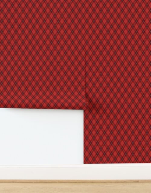 Red Green and White Seasonal Christmas Argyle Plaid Wallpaper