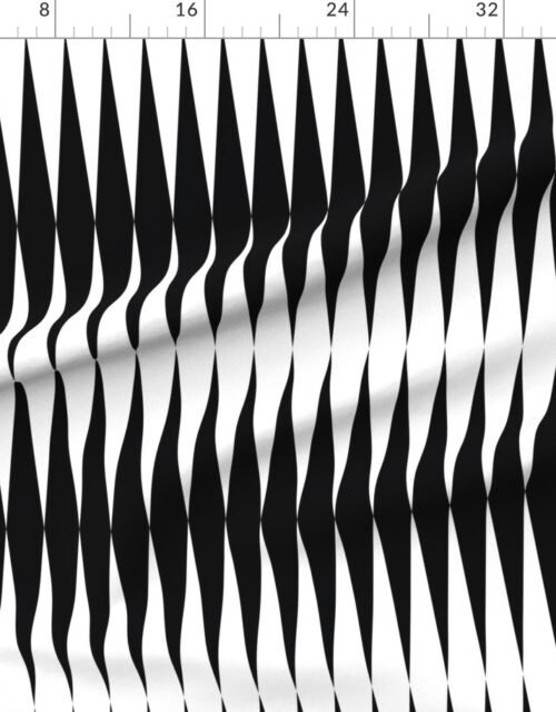 Fabric in 2 inch Modern Black and White Backgammon Geometric Diamond Pattern Fabric