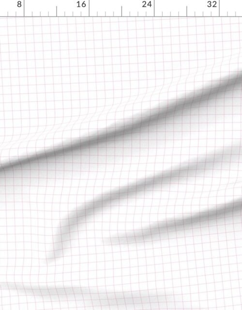 Fabric in 1 Inch Grid Line Pattern with Hot Pink Lines on White Fabric