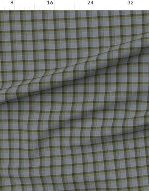 Fabric in Fraser Weathered Wool Scottish Tartan with Moss Green and Slate Blue Accent Fabric