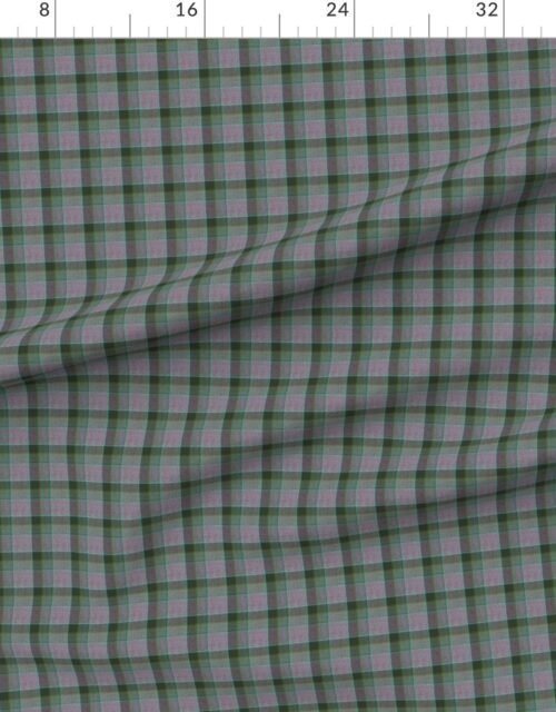 Fabric in Fraser Weathered Wool Scottish Tartan with Forest Green and Slate Gray Acce Fabric