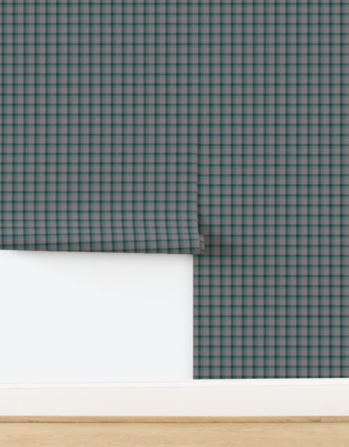 Fraser Weathered Wool Scottish Tartan with Earthy Brown and Deep Green Acce Wallpaper