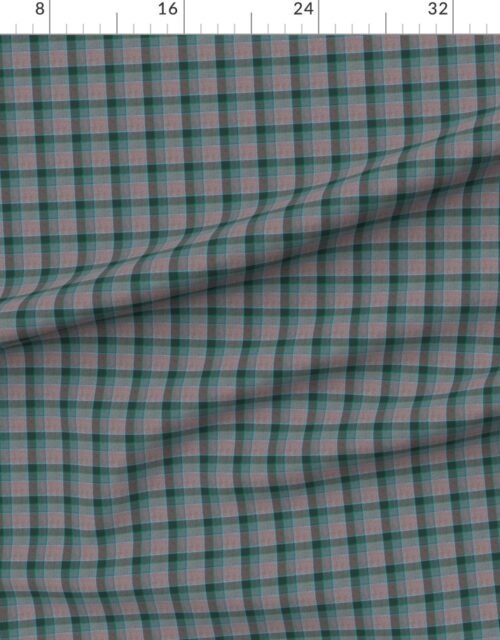 Fabric in Fraser Weathered Wool Scottish Tartan with Earthy Brown and Deep Green Acce Fabric