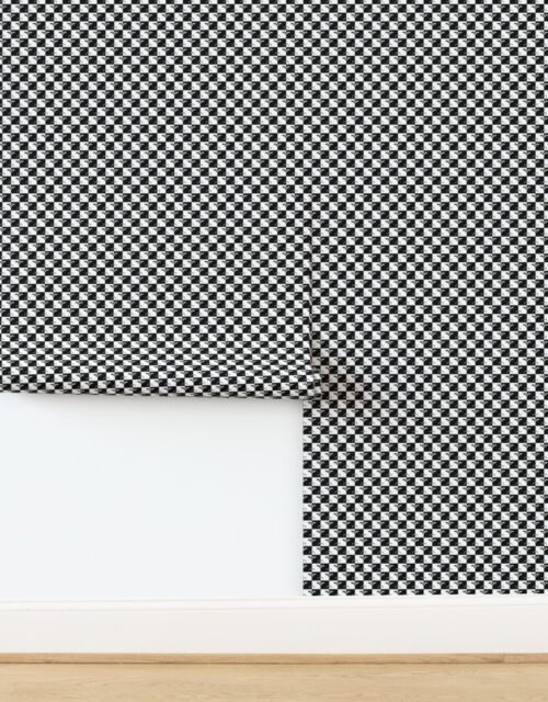 Small Black and White Scales of Justice Geometric Fashion Pattern Wallpaper