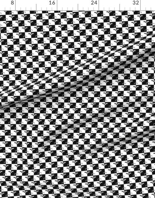 Fabric in Small Black and White Scales of Justice Geometric Fashion Pattern Fabric