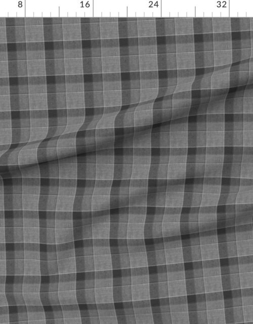 Fabric in Weathered Wool Scottish Christmas Tartan with Frosty Charcoal and Gray Fabric