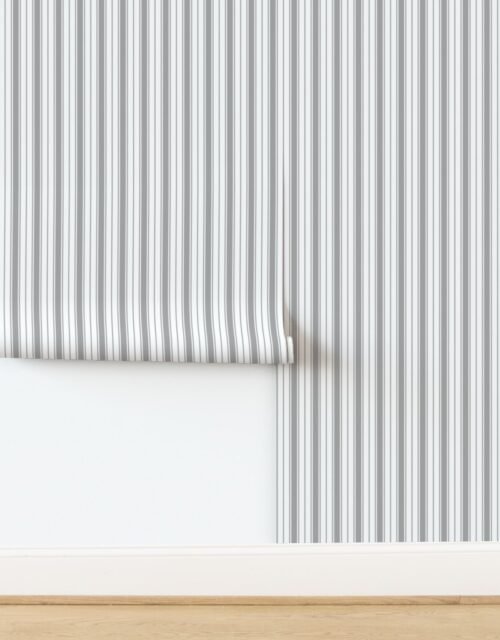 Parisian Grey Ticking Stripe Design de Montmartre Wallpaper
