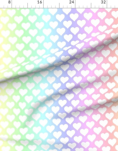 Rainbow Heart Symphony in Pastels on White