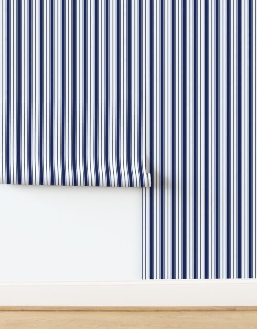 Petroleum Blue Ticking Stripe Design de Bretagne Wallpaper