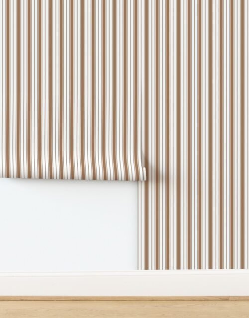 Cafe au Lait Ticking Stripe Design de Paris Wallpaper