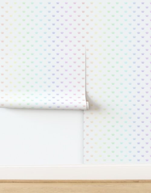 Subtle Pastel Crown Pattern - Regal Hues Collection Wallpaper