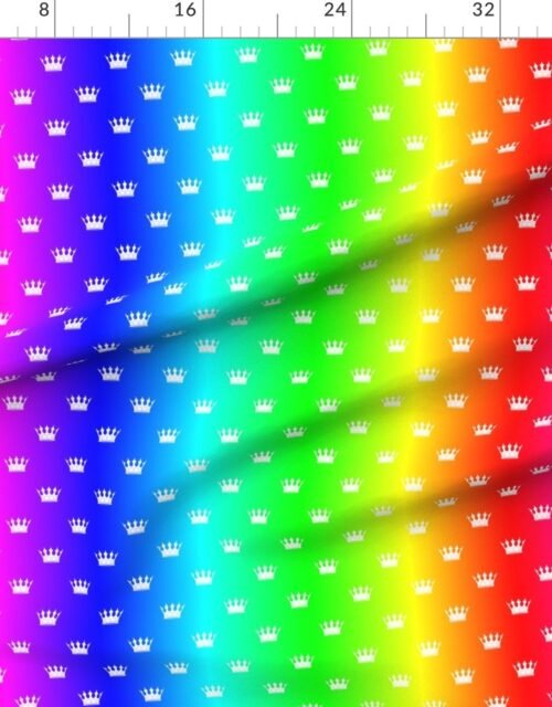 Small Gradient Rainbow Crown Pattern - Regal Hues Collection